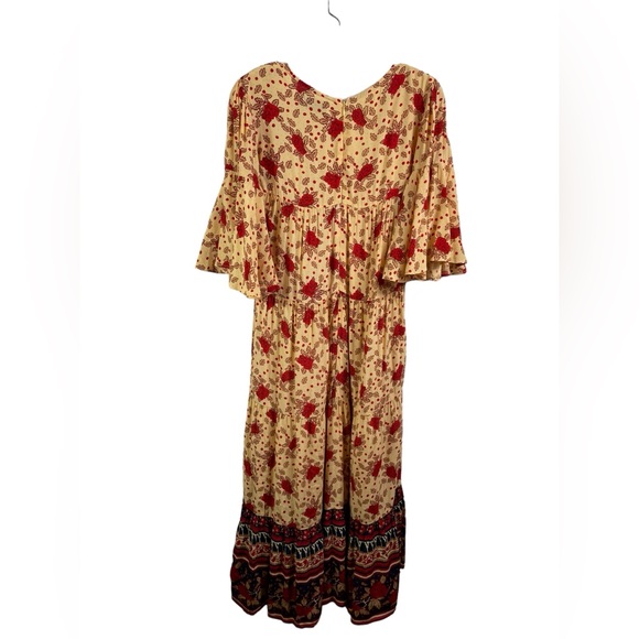 Faithful The Brand x Anthropologie Dress Melia Midi Boho Floral Print - Picture 3 of 7